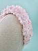 Pastel Pink Floral Headband with Faux Pearls