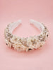 Lustrous 3D Floral, Crystals and Beading Embellished Padded Headband