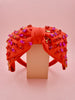 Red Supersized Bow Headband with Rhinestone Embellishments