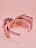 Pink Supersized Bow Headband with Rhinestone Embellishments