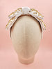 White Supersized Bow Headband with Rhinestone Embellishments